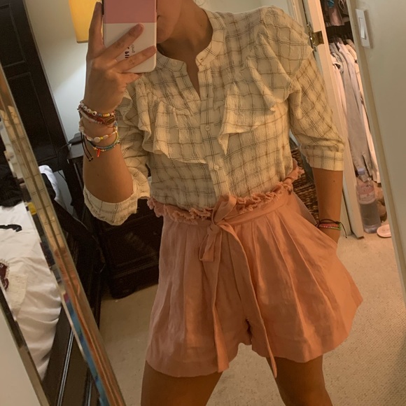 Zara plaid top with ruffles - Picture 2 of 4